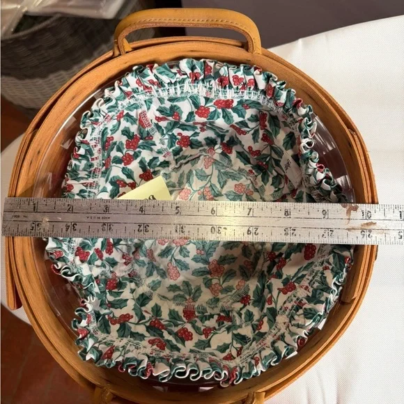 Longaberger Hand-Woven Basket with PLASTIC insert and Floral Liner 1999 - Picture 12 of 14